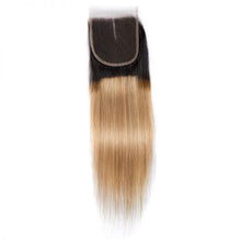 Load image into Gallery viewer, 1B/27  Perruque Coloré  Cheveux Humain Ombré Faisceaux  Lisses Avec 4*4 Lace Closure | Sunlight Hair
