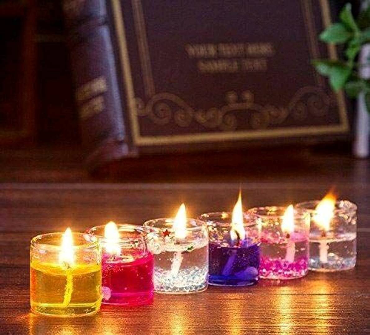 Decorative Gel "Mini" Wax Candles for Home Decoration - Pack of 6