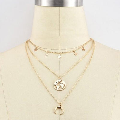 Marvelous Designer Gold Plated Multi Strand Necklace