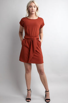 Copper Capri Cinched Waist Dress