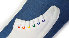 Load image into Gallery viewer, White Rainbow Hi-Top Trainer Cushion
