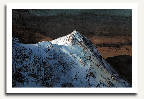 Crob Goch from Snowdon, a watercolour by Rob Piercy