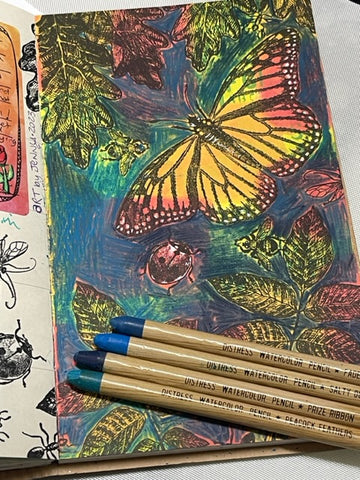 Stamping, art journaling, colouring with Art by Jenny