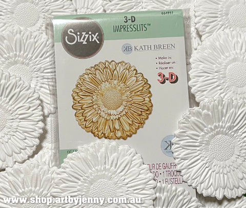Sizzix Kath Breen 3D Impresslit Gerbera with examples cut out of watercolour paper