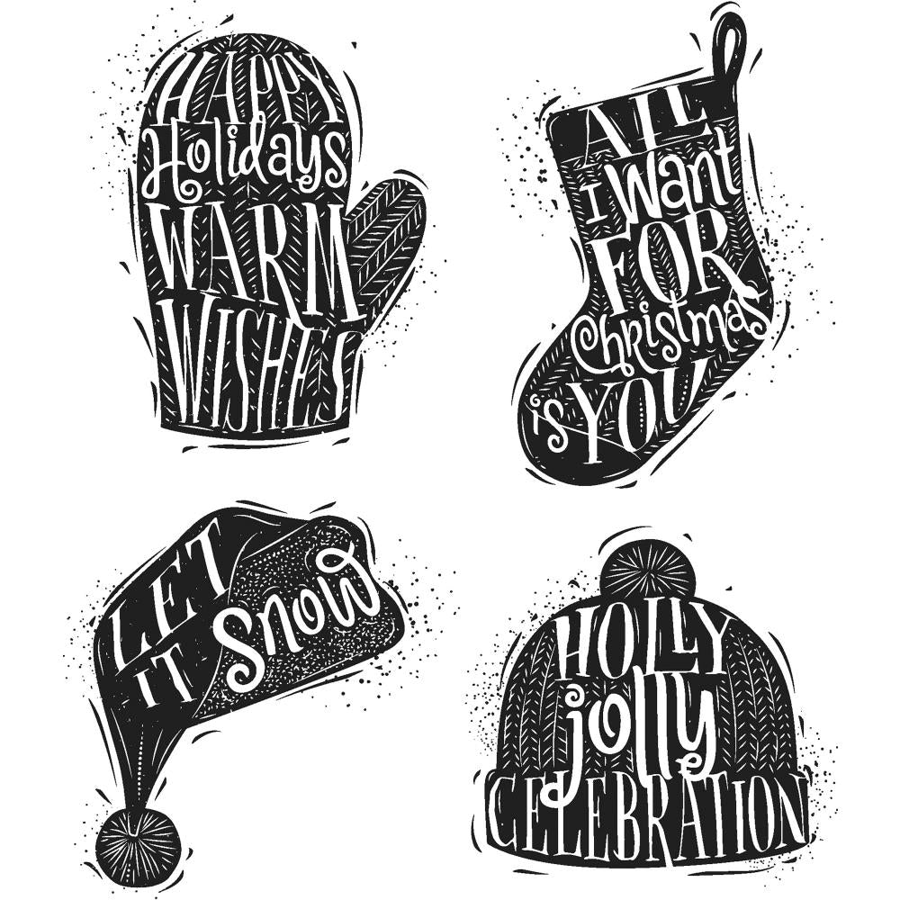 Tim Holtz Cling Stamps Carved Christmas set 1 Art by Jenny Online Shop