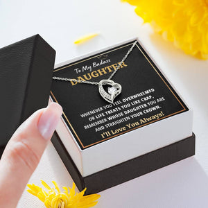TO MY BADASS DAUGHTER "CRAP - BLACK" HEART NECKLACE GIFT SET - ON CLOUD NINE GIFTS