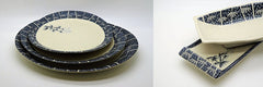 Japanese Blue Bamboo Melamine Dinnerware