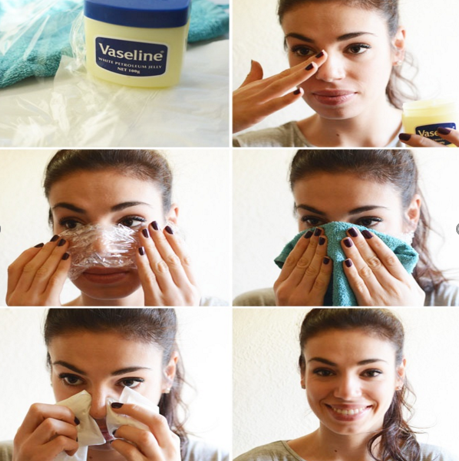 Remove blackhead using plastic wrap