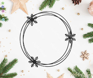 Download Christmas Wreath Svg Christmas Frame Svg Winter Frame Svg Snowflake