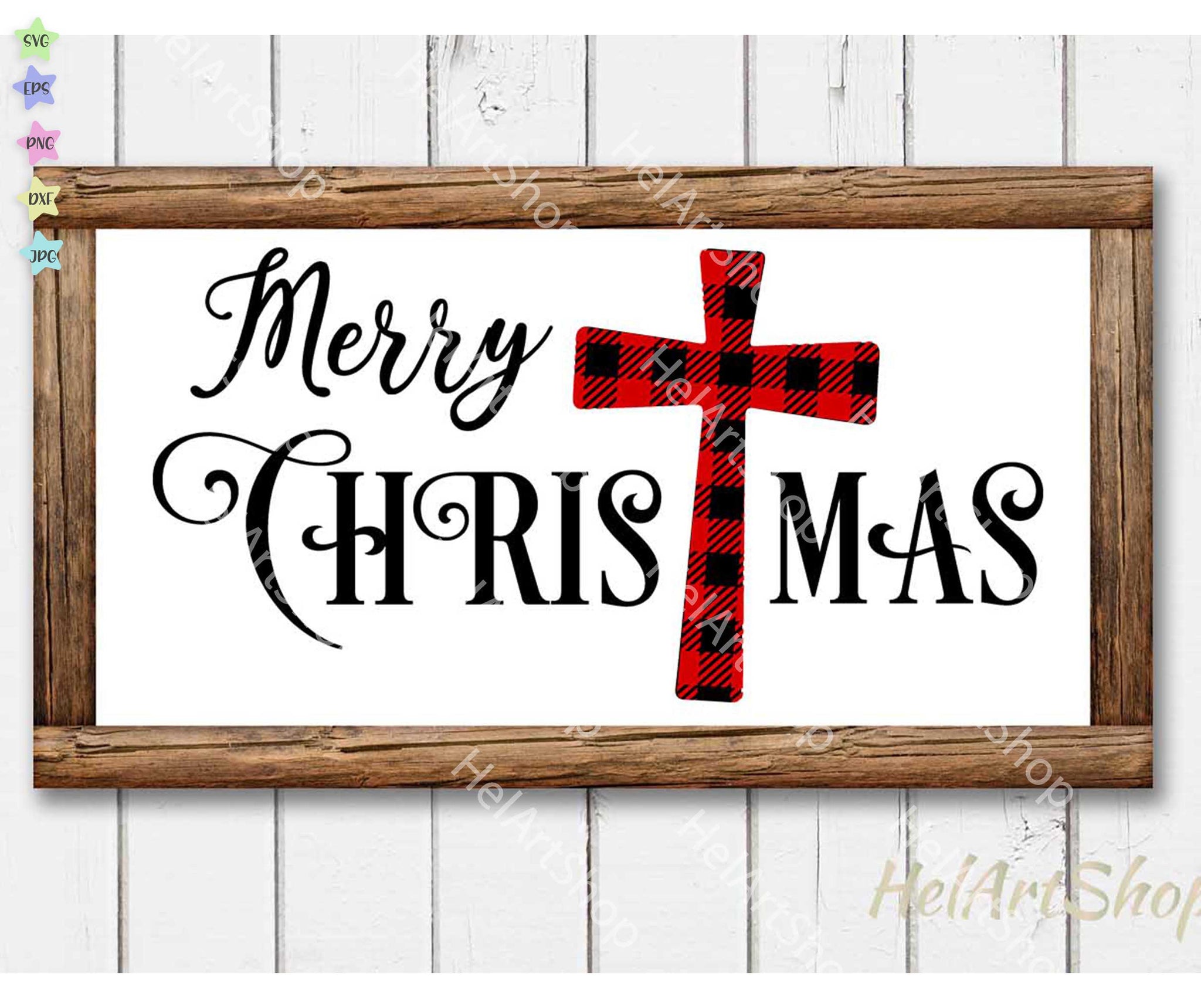 Download Merry Christmas Svg Plaid Cross Svg