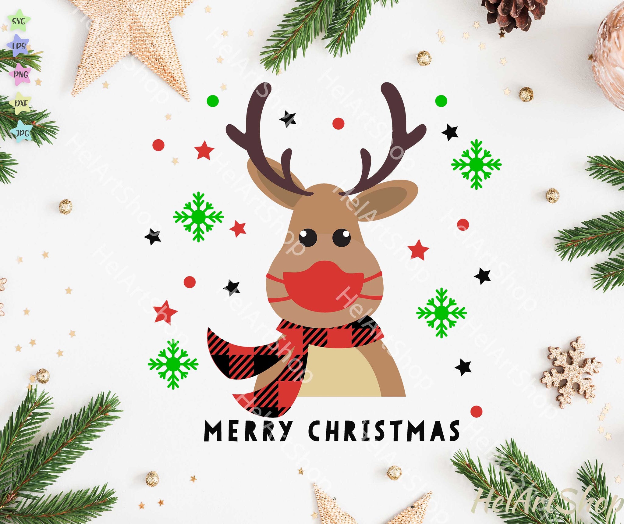 Download Reindeer Mask Svg Christmas 2020 Svg Reindeer Face Svg Funny Christ