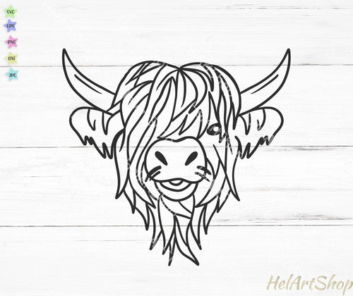 Free Free 180 Flower Silhouette Highland Cow Svg SVG PNG EPS DXF File