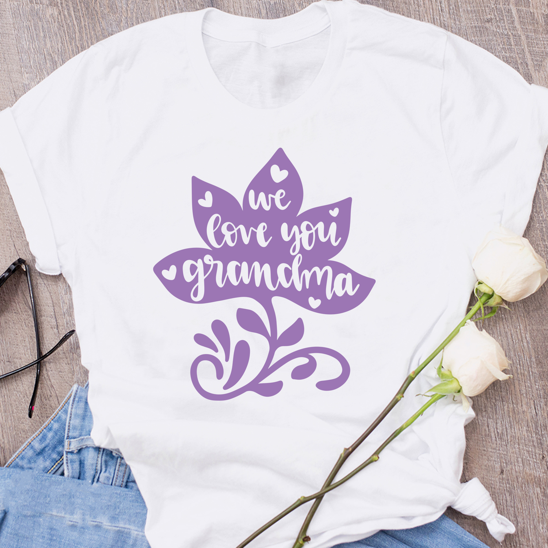 We Love You Grandma Svg Mothers Day Svg For Silhouette Files For Cri Designsvg