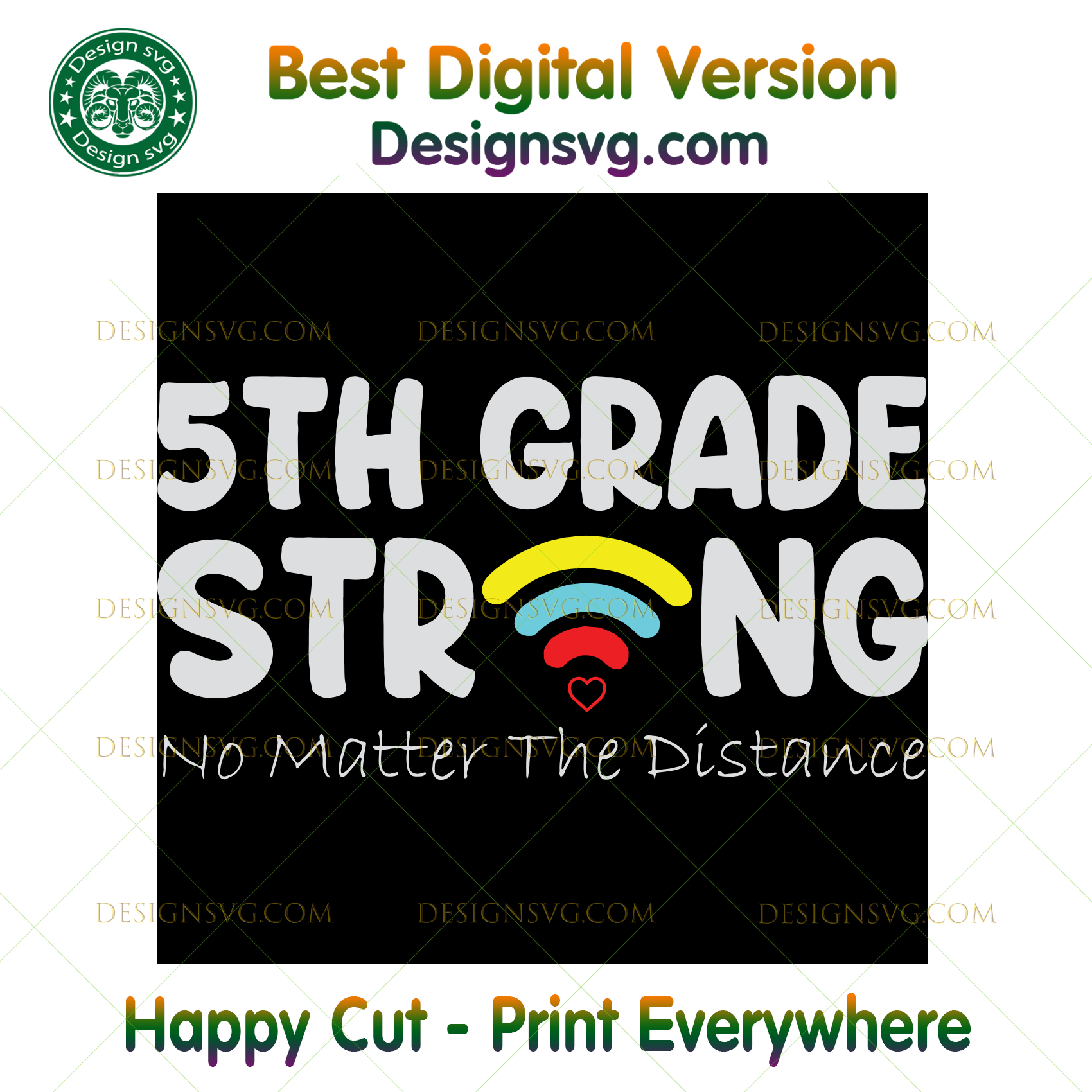 5th Grade Strong No Matter The Distance Back To School Svg 5th Grade Designsvg