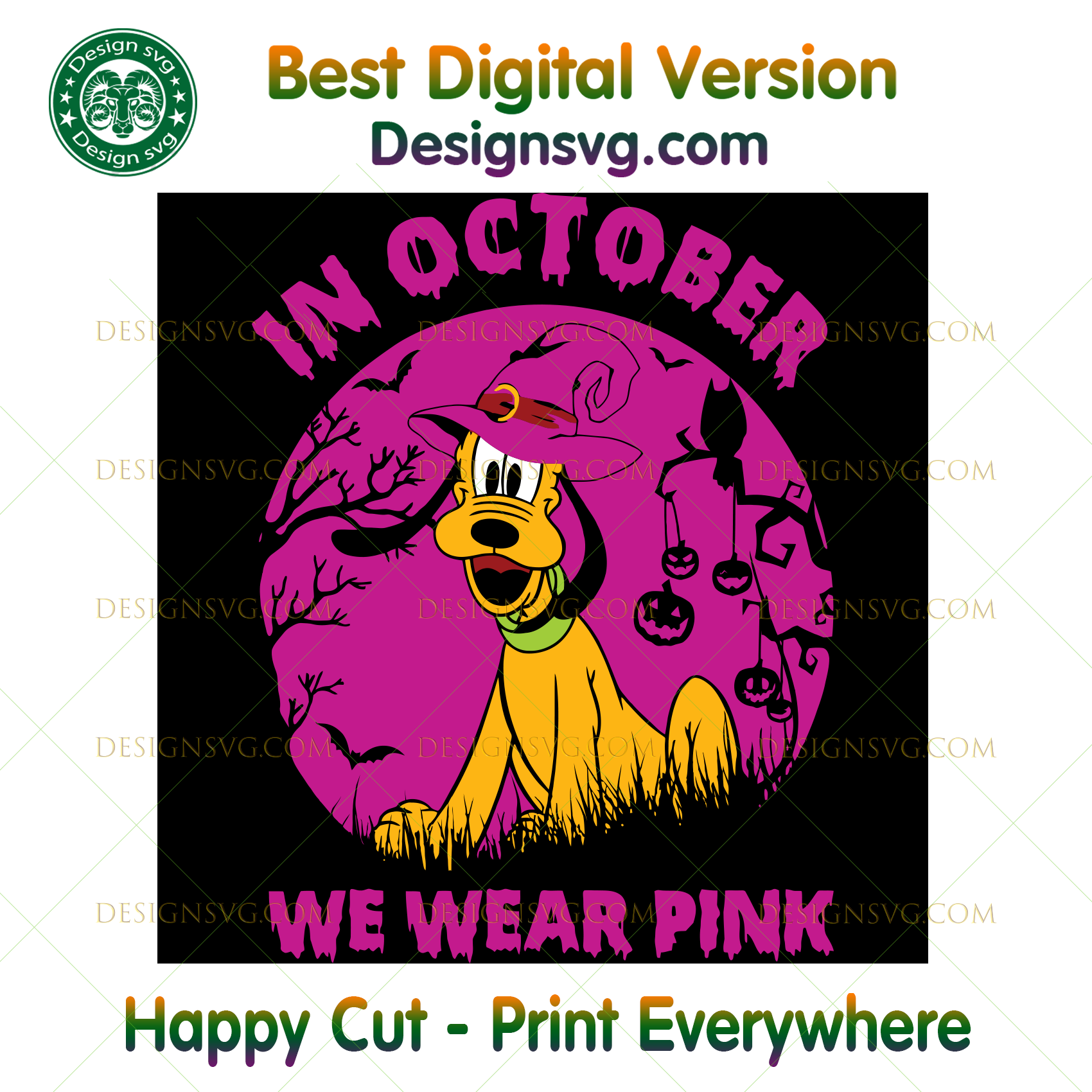 Download Pluto In October We Wear Pink Halloween Svg Happy Halloween Hallowe Designsvg PSD Mockup Templates