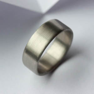 7mm Flat Edgeless Handmade Men's Wedding Band in Palladium