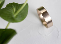 Hammer Texture Mens Wedding Band by Aide-mémoire Jewelry