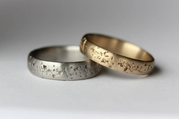 His and His Concrete Men's Wedding Band Set 