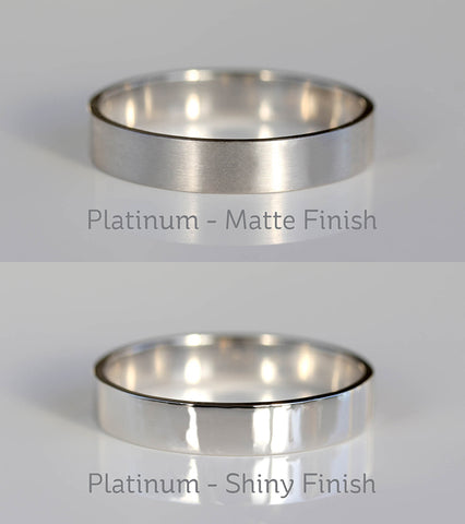 Platinum Satin Matte VS Shiny Polished Finish Small