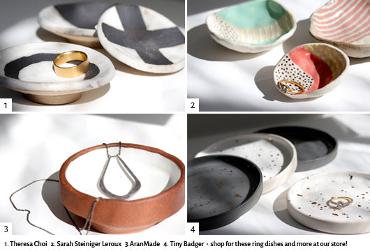 image of ceramic ring dishes available at the the Aide-mémoire shop