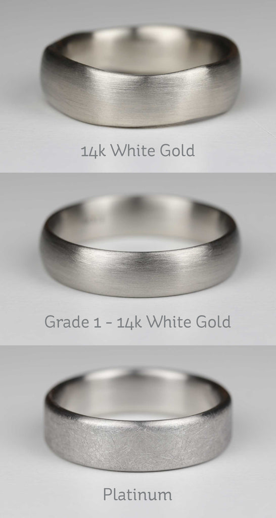 Platinum vs White Gold vs Grade 1 White Gold