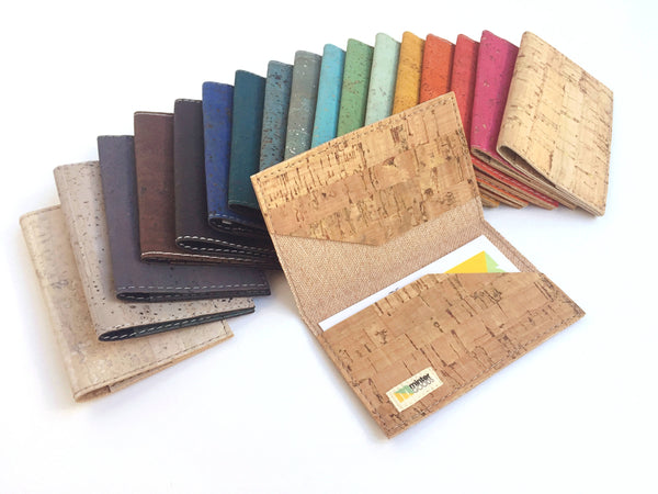 Minter Goods' cork business card cases, handmade in Seattle