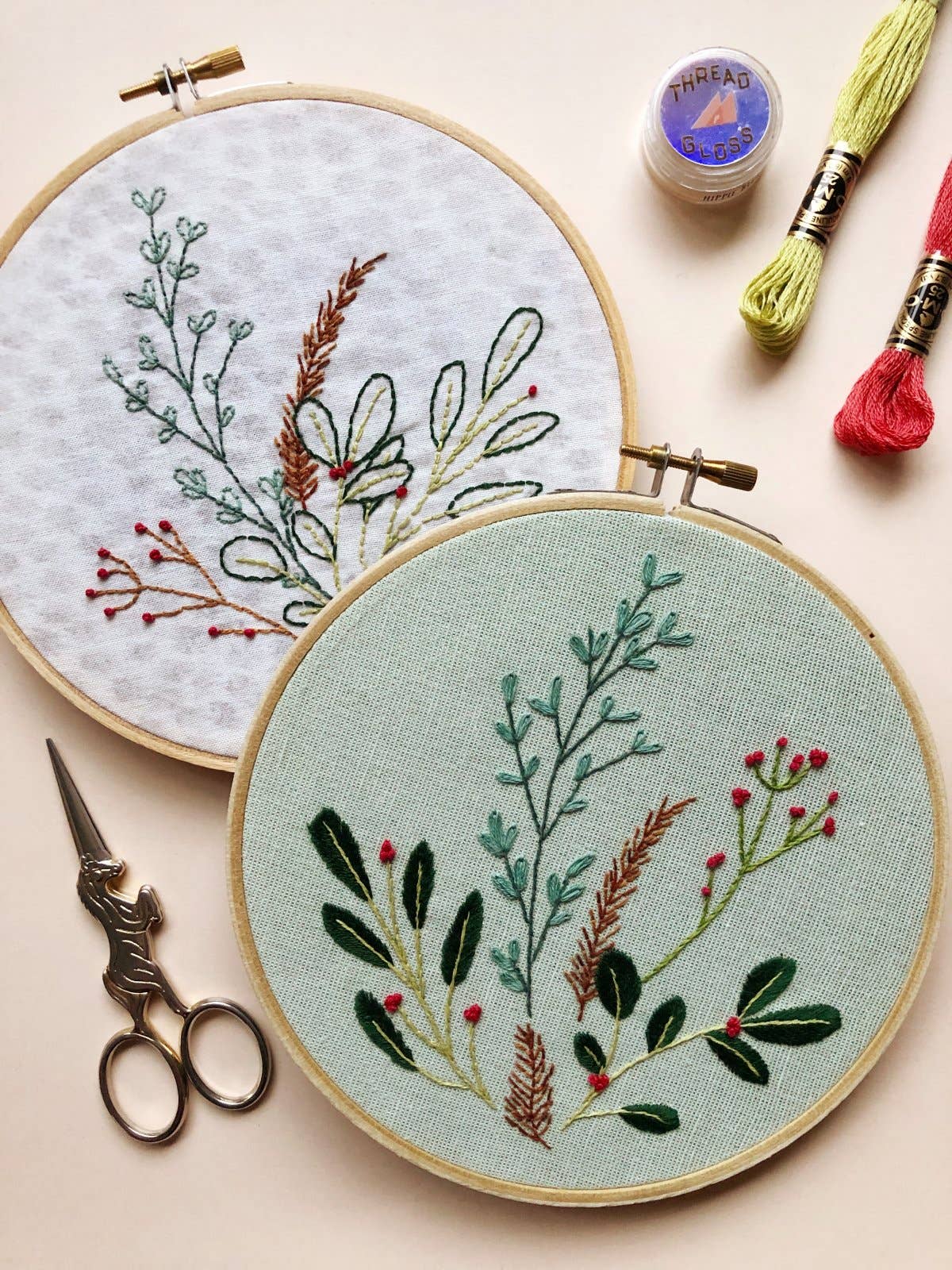Winter Botanical Embroidery Patterns