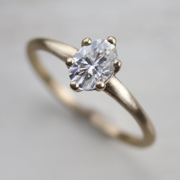 Oval six prong engagement on sale ring