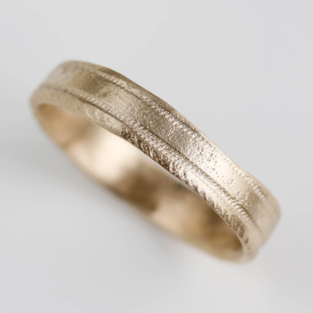 Gender-Neutral Ancient Textured Striped Ring - Ethically Made – Aide ...