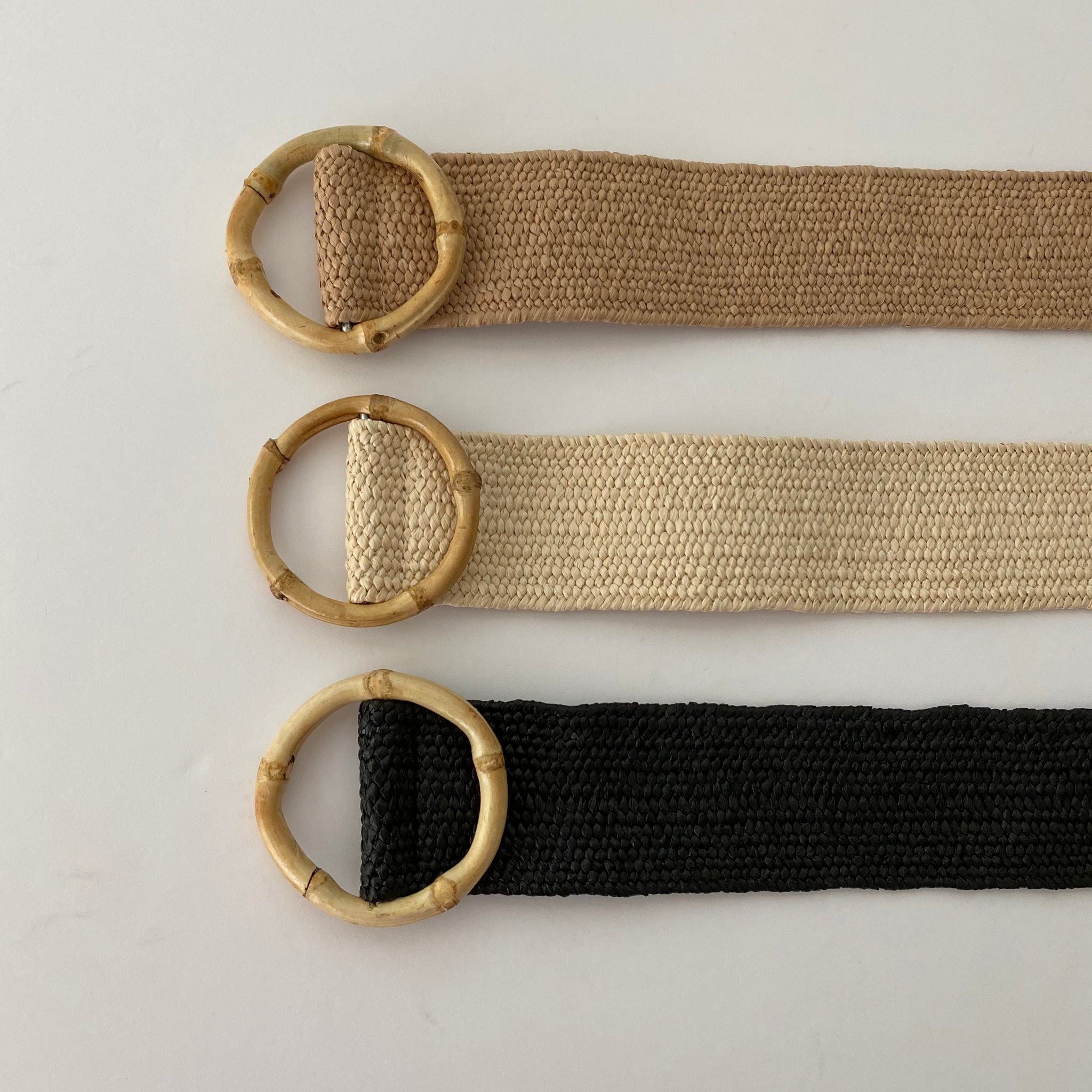 Round bamboo buckle stretch belt – PLUM