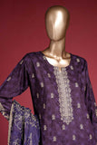 Apsara (SC-40C-Purple) Embroidered Cambric Dress with Embroidered Chiffon Dupatta