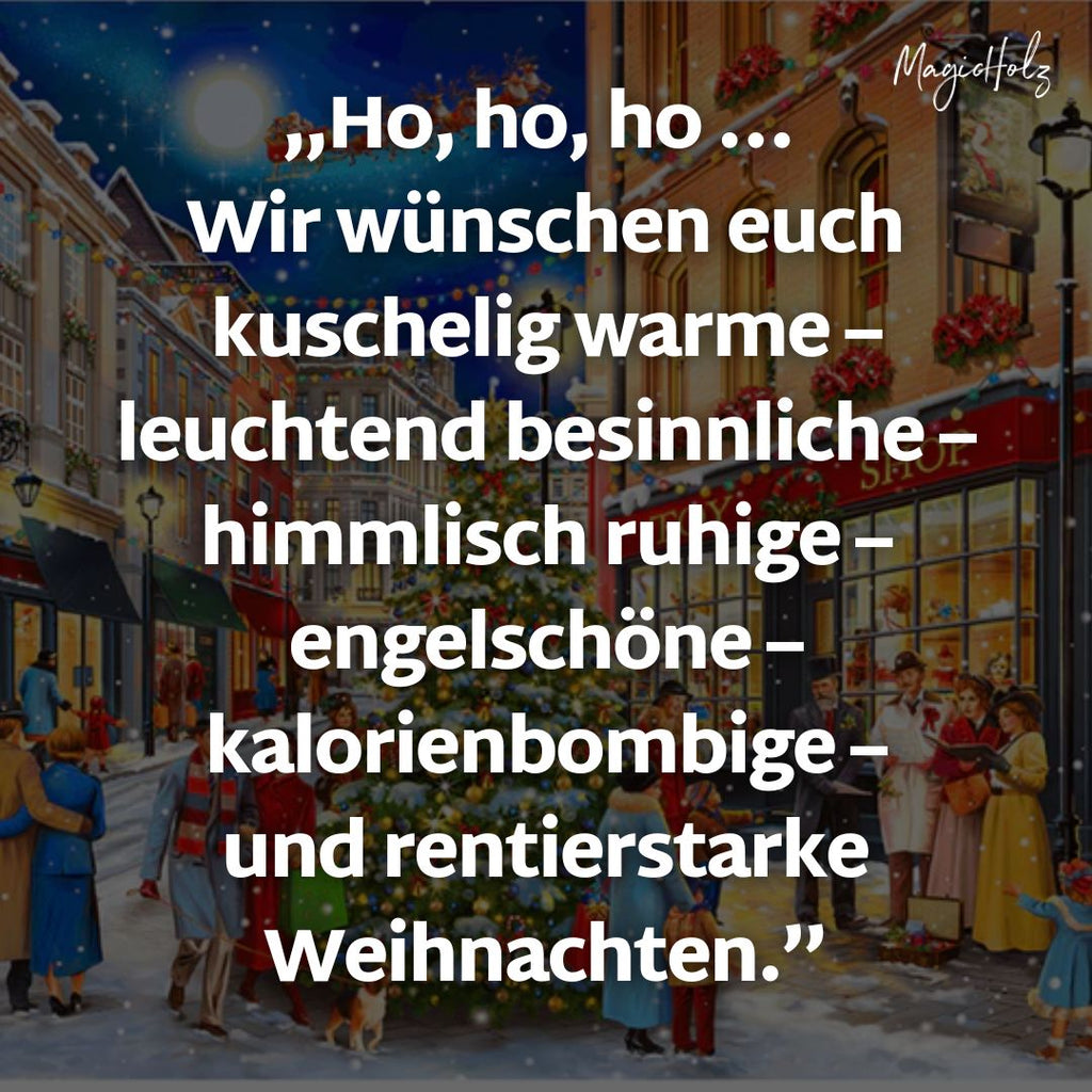 Spruch zu Weihnachten mit schönem Weihnachtsbild und Schnee