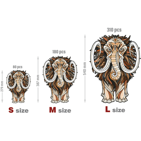 Mammut | Elephant | Elefant | Holzpuzzle | Groesse | Size
