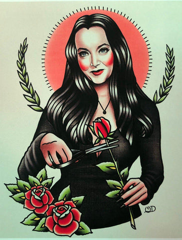 29 hauntingly beautiful Morticia Addams tattoos  CafeMomcom