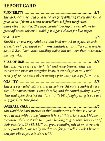 SR3117 Report Card