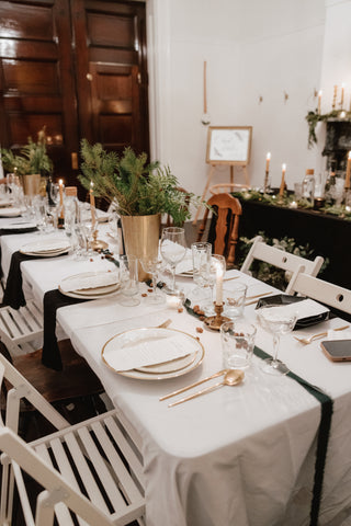 winter solstice, dinner, dinner party, wedding, table scape, Vaux Studio