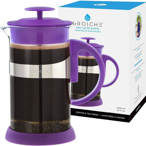 French Press: GROSCHE Dresden - 1000ml, 34 fl. oz, 8 cup, German SCHOT