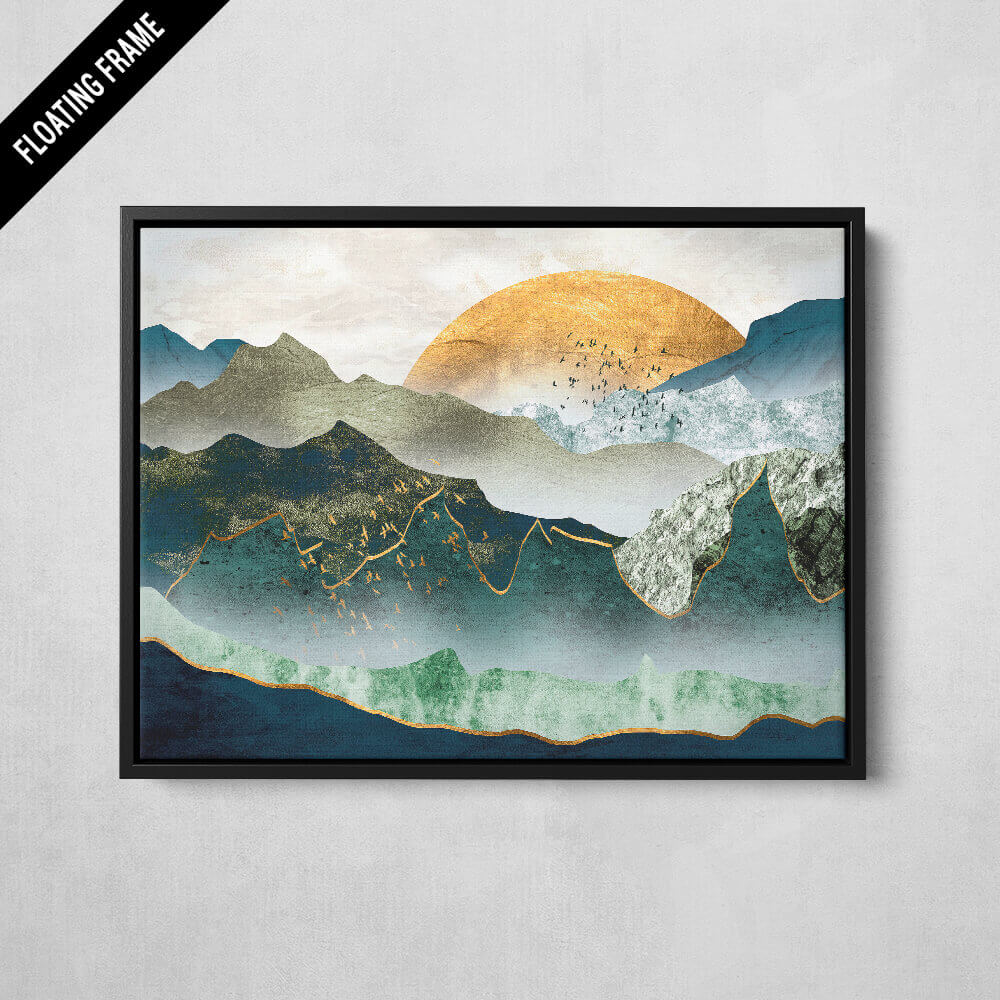 abstract sunset and mountains
