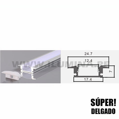 PERFIL DE ALUMINIO 2.00MTS ADOSABLE PARA CINTA LED – i-Lumina