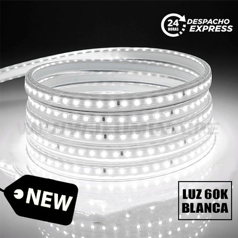 Tira Led Directo a 220 V con Perfil Plástico x 50 cm 9w Luz Fría o