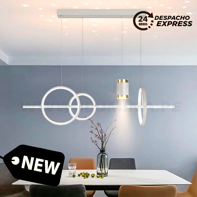 LÁMPARA COLGANTE ALUMINIO LED TRICOLOR JHA19 WHITE + CONTROL REMOTO LED