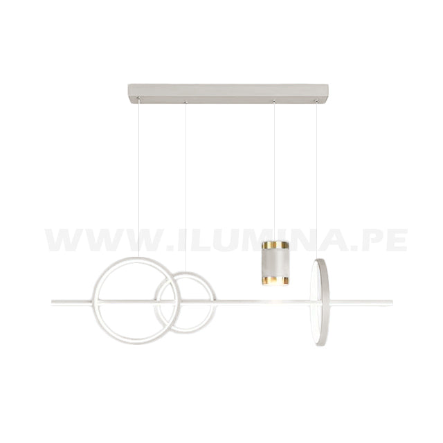 LÁMPARA COLGANTE ALUMINIO LED TRICOLOR JHA19 WHITE + CONTROL REMOTO LED