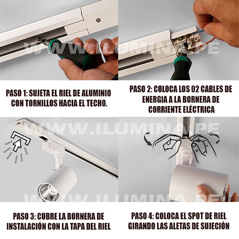 ¿COMO SE INSTALA UN RIEL DE ALUMINIO AL TECHO PARA COLOCAR LOS SPOTS DE RIEL LED O PROYECTORES DE LUZ? PASO A PASO DE COMO INSTALAR UNA LAMPARA DE TECHO CON PROYECTORES LED O SPOTS DE RIEL PARA ILUMINACION DE SALAS Y COMEDORES. ILUMINACION MINIMALISTA PARA LOCALES COMERCIALES