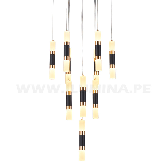 LÁMPARA COLGANTE PREMIUM BAHAMAS BLACK AND GOLD LED + CONTROL REMOTO