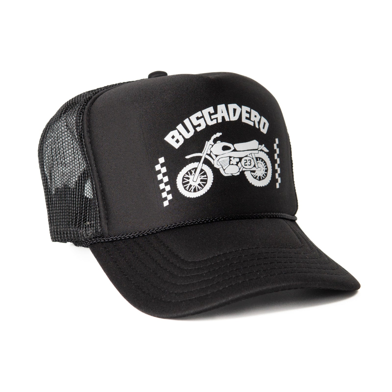‘Flags’ High Profile Foam Trucker Hat - Black