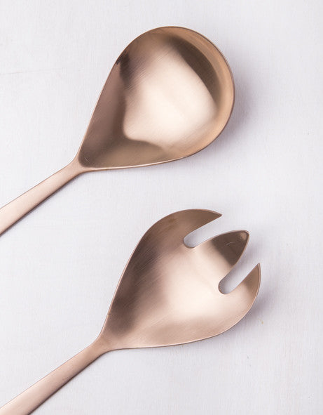 Brushed Copper Salad Server