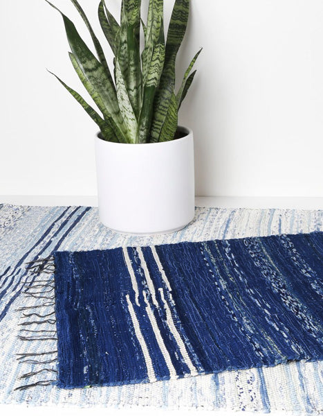 Wolves Within - Loomed Indigo Dyed Rug