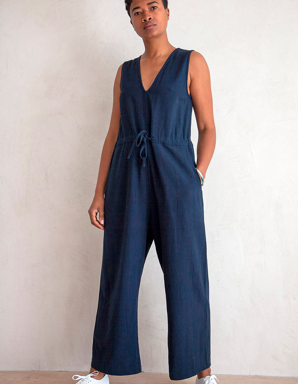 Silk jumpsuit Louis Vuitton Navy size 34 FR in Silk - 11588682