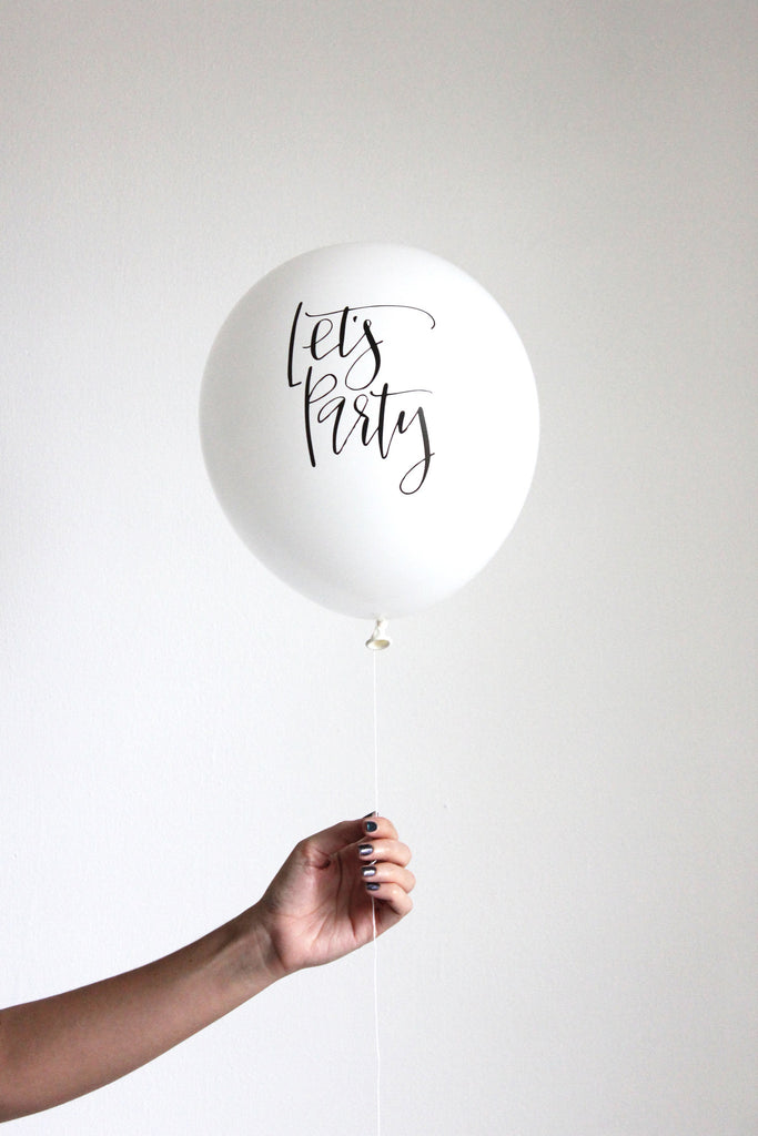 (OUT OF STOCK) Calligraphy Let's Party balloons | The Flair Exchange®