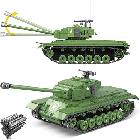 U.S. Pershing M26 Tank Building Blocks Toy Bricks Military Set